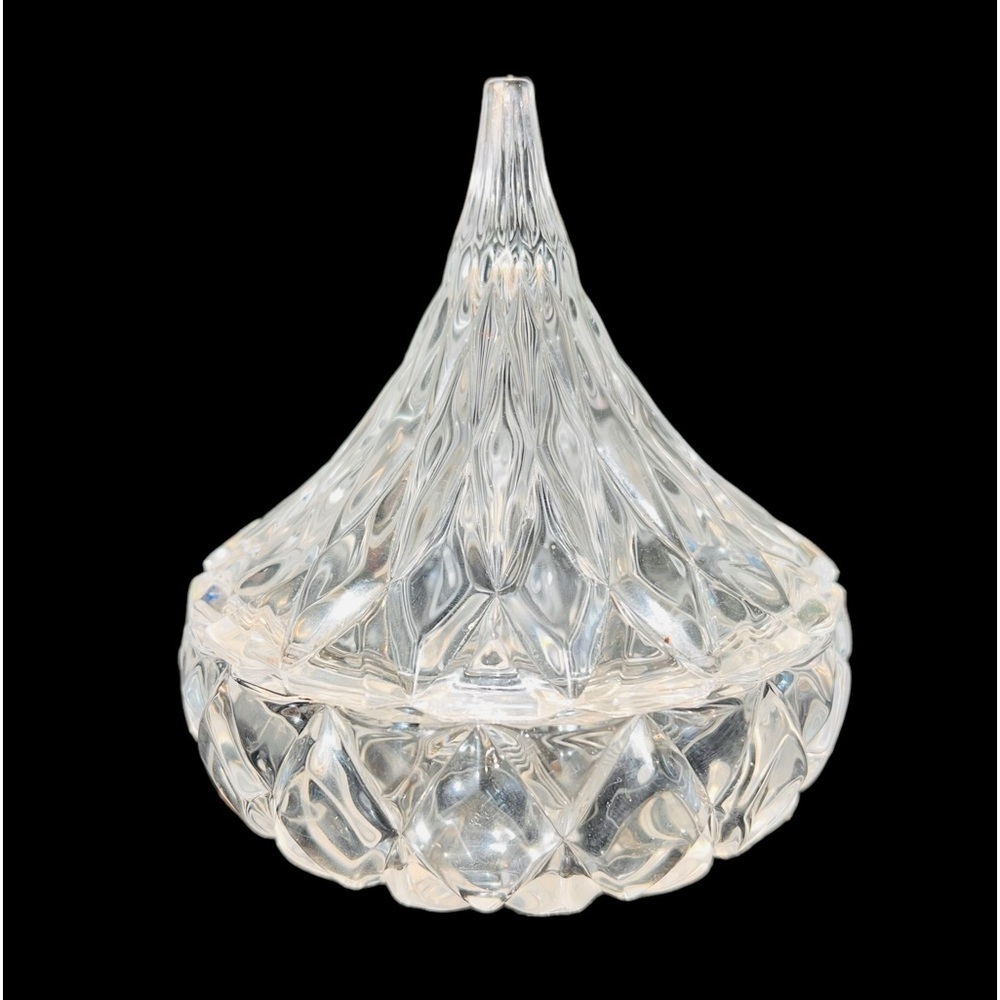 Vintage Shannon Crystal Designs Hershey Kiss 5” Candy Dish Lead Crystal Lidded